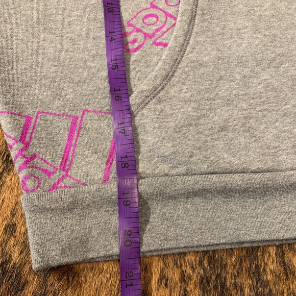 Girl’s size X-Large (16) Adidas all over foil print hoodie front kangaroo pocket - Picture 7 of 8